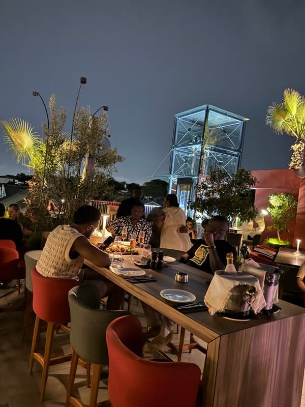 Rooftop dining in Accra